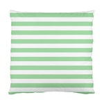 Horizontal Stripes - White and Celadon Green Standard Cushion Case (Two Sides)