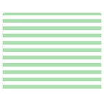 Horizontal Stripes - White and Celadon Green Double Sided Flano Blanket (Medium)