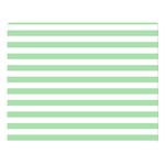Horizontal Stripes - White and Celadon Green Double Sided Flano Blanket (Large)