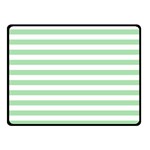 Horizontal Stripes - White and Celadon Green Fleece Blanket (Small) (One Side)