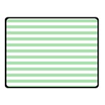Horizontal Stripes - White and Celadon Green Double Sided Fleece Blanket (Small) (Two Sides)
