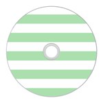 Horizontal Stripes - White and Celadon Green CD Wall Clock