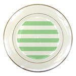 Horizontal Stripes - White and Celadon Green Porcelain Plate