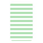 Horizontal Stripes - White and Celadon Green Memory Card Reader (Rectangular)