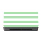 Horizontal Stripes - White and Celadon Green Memory Card Reader with CF