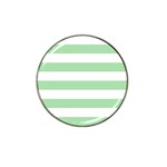 Horizontal Stripes - White and Celadon Green Hat Clip Ball Marker (4 pack)