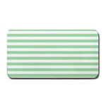 Horizontal Stripes - White and Celadon Green Medium Bar Mat