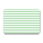 Horizontal Stripes - White and Celadon Green Small Doormat