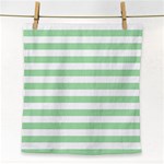 Horizontal Stripes - White and Celadon Green Face Towel