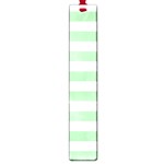 Horizontal Stripes - White and Celadon Green Large Book Mark