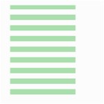 Horizontal Stripes - White and Celadon Green Large Garden Flag (Two Sides)