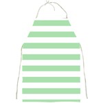 Horizontal Stripes - White and Celadon Green Full Print Apron