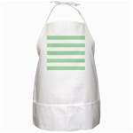 Horizontal Stripes - White and Celadon Green BBQ Apron