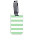 Horizontal Stripes - White and Celadon Green Luggage Tag (One Side)