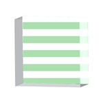 Horizontal Stripes - White and Celadon Green 4 x 4  Acrylic Photo Block