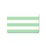 Horizontal Stripes - White and Celadon Green Magnet (Name Card)