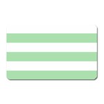 Horizontal Stripes - White and Celadon Green Magnet (Rectangular)