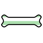 Horizontal Stripes - White and Celadon Green Magnet (Dog Bone)