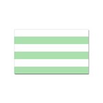 Horizontal Stripes - White and Celadon Green Sticker (Rectangular)