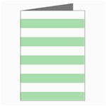 Horizontal Stripes - White and Celadon Green Greeting Cards (Pkg of 8)