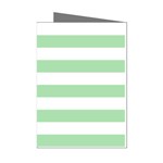 Horizontal Stripes - White and Celadon Green Mini Greeting Cards (Pkg of 8)