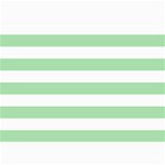 Horizontal Stripes - White and Celadon Green 5  x 7  Photo Cards