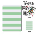 Horizontal Stripes - White and Celadon Green Multi-purpose Cards (Rectangle)