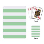 Horizontal Stripes - White and Celadon Green Playing Cards Single Design