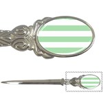 Horizontal Stripes - White and Celadon Green Letter Opener