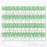 Horizontal Stripes - White and Celadon Green Jigsaw Puzzle (Rectangular)