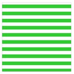 Horizontal Stripes - White and Lime Green Large Satin Scarf (Square)