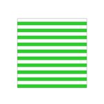 Horizontal Stripes - White and Lime Green Satin Bandana Scarf