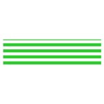 Horizontal Stripes - White and Lime Green Satin Scarf (Oblong)