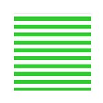 Horizontal Stripes - White and Lime Green Small Satin Scarf  (Square)
