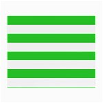 Horizontal Stripes - White and Lime Green Small Glasses Cloth (2 Sides)