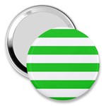 Horizontal Stripes - White and Lime Green 3  Handbag Mirror