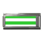 Horizontal Stripes - White and Lime Green Superlink Italian Charm (9mm)