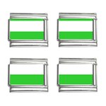 Horizontal Stripes - White and Lime Green 9mm Italian Charm (4 pack)