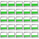 Horizontal Stripes - White and Lime Green 9mm Italian Charm (25 pack)