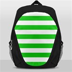 Horizontal Stripes - White and Lime Green Backpack Bag