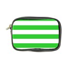 Horizontal Stripes - White and Lime Green Coin Purse