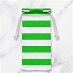 Horizontal Stripes - White and Lime Green Jewelry Bag