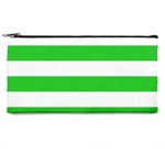 Horizontal Stripes - White and Lime Green Pencil Case