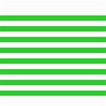 Horizontal Stripes - White and Lime Green Collage 8  x 10 