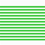 Horizontal Stripes - White and Lime Green Collage 11  x 14 