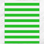 Horizontal Stripes - White and Lime Green Canvas 11  x 14 