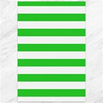Horizontal Stripes - White and Lime Green Canvas 12  x 18 