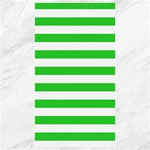 Horizontal Stripes - White and Lime Green Canvas 40  x 72 