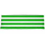 Horizontal Stripes - White and Lime Green Body Pillow Case Dakimakura (Two Sides)