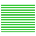 Horizontal Stripes - White and Lime Green Double Sided Flano Blanket (Small)